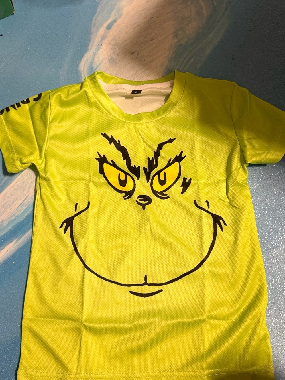 Kids Neon Green Grinch-Inspired Jersey Top